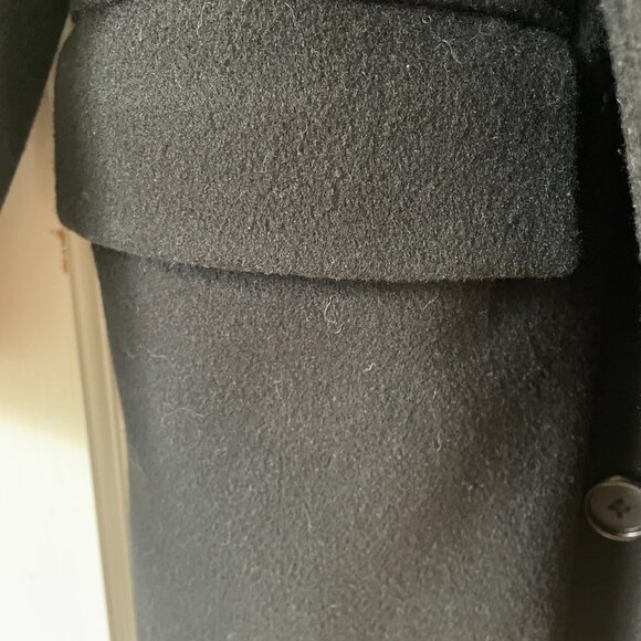 London Fog Black Double-Breasted Pea Coat Size 10 Wool - Picture 3 of 8